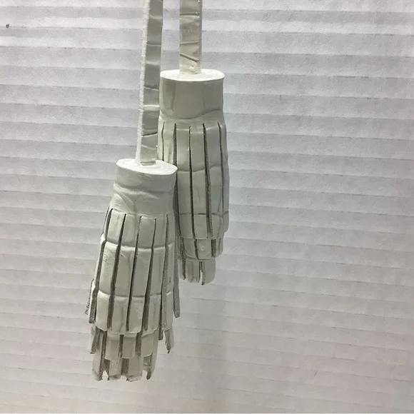 Brahmin Macaroon white large double tassel in EUC. No Offers FIRM PRICE - Picture 1 of 3